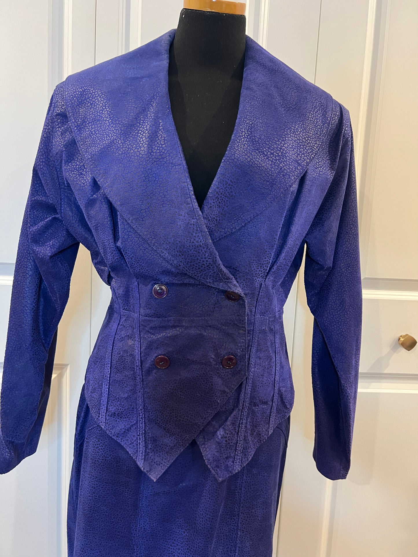 WinLit Indigo Suede Leather Suit