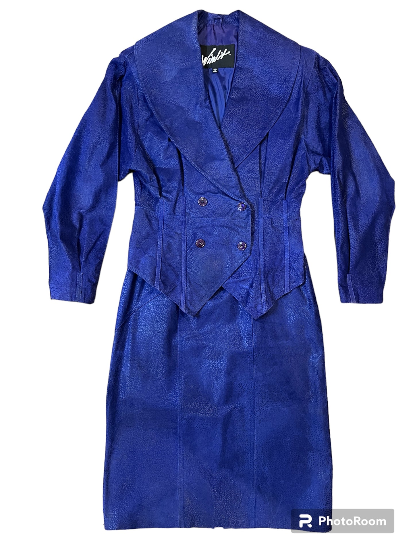 WinLit Indigo Suede Leather Suit